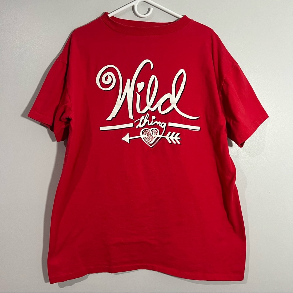 Vintage Ground Control Wild Thing Heart Red Single Stitch T-Shirt Adult OSFA